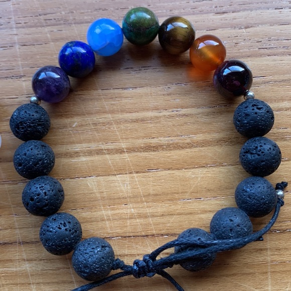 Set of two 7 chakra stone bracelets - Picture 4 of 7